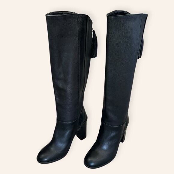 ZARA HIGH BLOCK HEEL BLACK LEATHER BOOTS EUR 40 US 9 - Picture 6 of 8